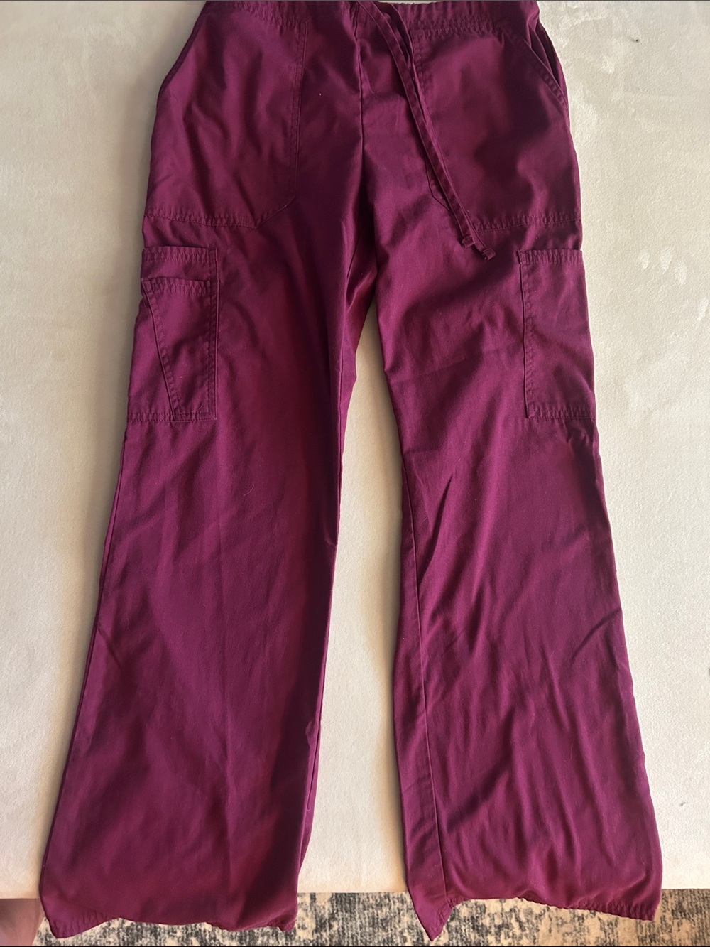 Scrubstar Girls Wine Cargo Pull-On Pants